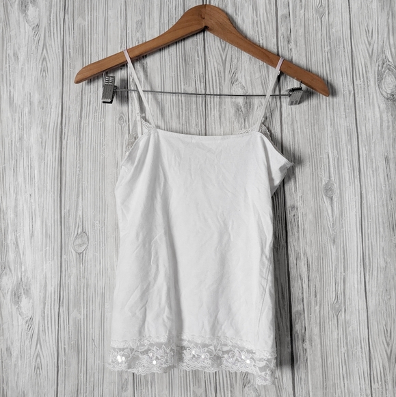 Vintage Cloud Nine 90s White Spaghetti Strap Tank Top - Picture 2 of 5